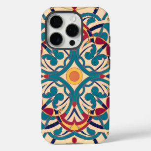 Andalusisches Mosaik minimal, Mandala-Muster iPhone 16 Pro Hülle