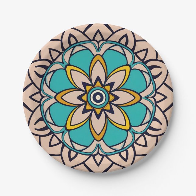 andalusisches Mosaik Pappteller (Vorderseite)