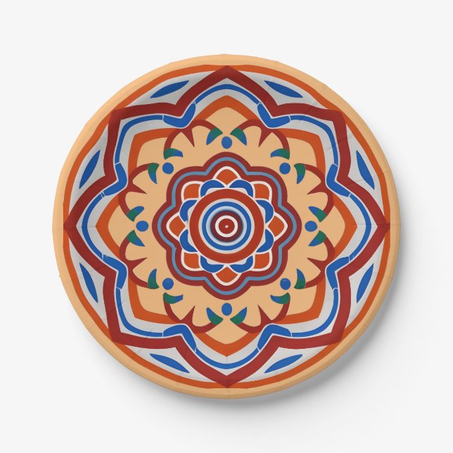 andalusisches Mosaik Pappteller (Vorderseite)