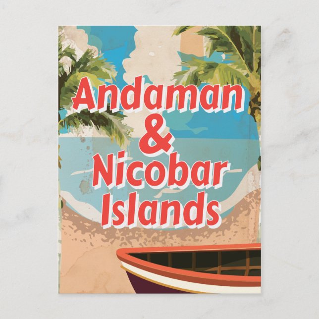 Andaman und Nicobar Island Vintager Urlaub Poster Postkarte (Vorderseite)