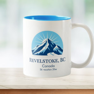 Andenken an das Skigebiet Revelstoke BC Kanada Zweifarbige Tasse