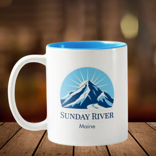 Andenken an das Skiresort Sunday River Maine Zweifarbige Tasse