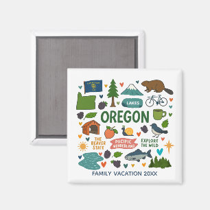 Andenken an einen Familienurlaub in Oregon, indivi Magnet