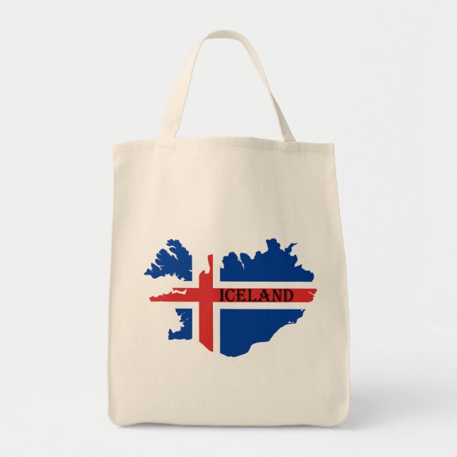 Andenken-Einkaufstasche mit Karte und Flagge von Tragetasche (Vorne)