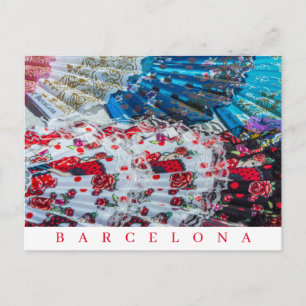 Andenken-Fans aus Barcelona sehen Postkarte