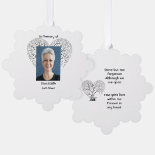 Andenken-Gedenkbaum des Lebens Herz Liebe Ornament Karte