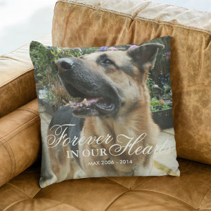 Andenken Geschenk mit Haustierfoto Für immer in Kissen