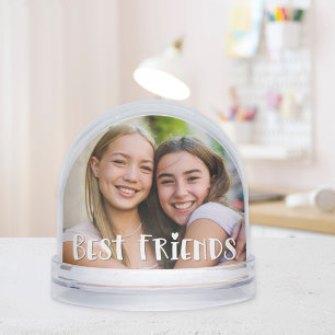 Andenken mit zwei Fotos von besten Freundinnen Schneekugeln