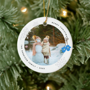 Andenken Moderne Blaue Handschuhe Foto Keramik Ornament