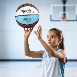 Andenken Name Zahl Blau Weiß Basketball