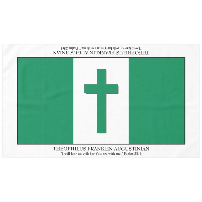 Andenken | NIGERIA FLAG | Kreuzschrift groß Tischdecke (Vorderseite (Horizontal))