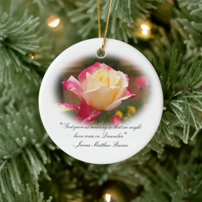 Andenken-Verzierung - Rosen im Dezember Keramikornament (Baum)