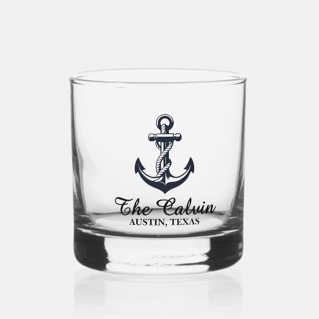 Andenkenschiffe Anker Whiskyglas (Vorderseite)