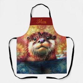 Andere Abstrakte Blütenblätter Aquamarin Orange Re Schürze