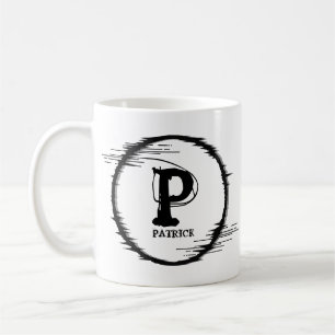 Ändere Anfangsbuchstabe Name Verzerrter Kreis M N  Kaffeetasse