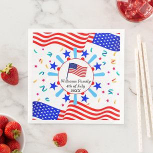 Ändere beliebigen Text USA-Flagge Unabhängigkeitst Serviette