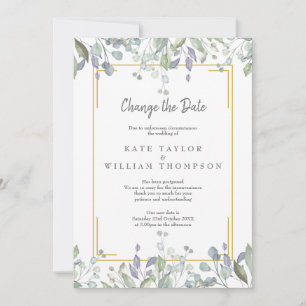 Ändere das Datum Aquarell Grün Floral Save The Date
