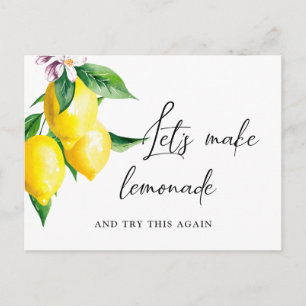 Ändere das Datum Hochzeit Aquarell Zitronen Grün Postkarte
