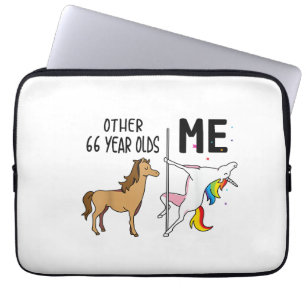 Andere Einhorn 66 Jahr Geburtstag Und Mich Geschen Laptopschutzhülle