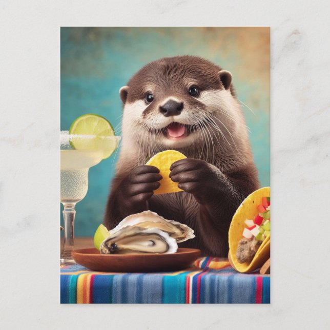 Andere essen Tacos und Osystos Postkarte (Vorderseite)