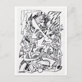 Andere Flugzeug hier, Tinte zeichnend Postkarte