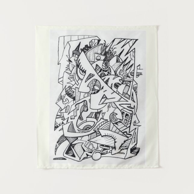 Andere Flugzeug hier, zeichnend Tinte, Wandteppich (Vorderseite)