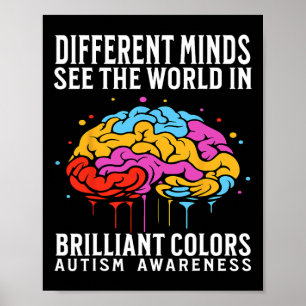 Andere Gedanken Autismus-Bewusstsein Kinder Jungen Poster
