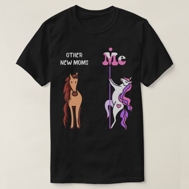 Andere junge Mütter T-Shirt Einhorn Junge Mutter S (Design vorne)
