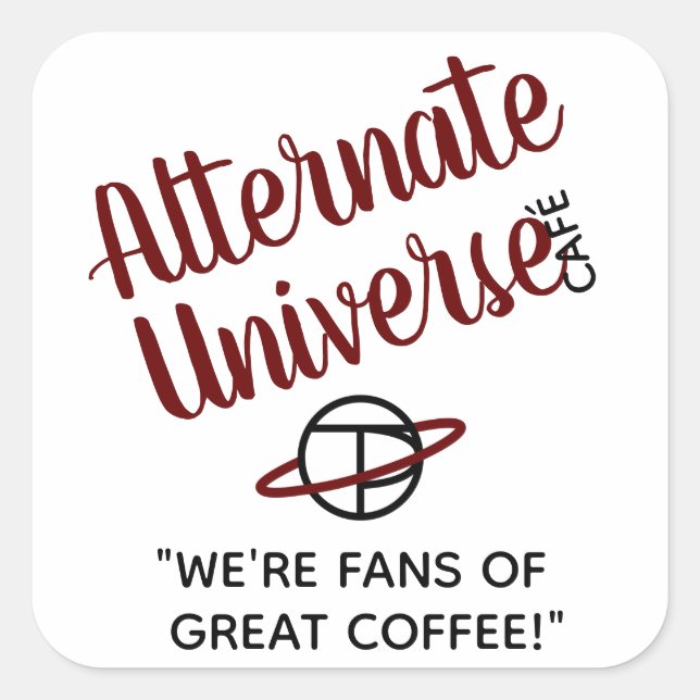 Andere Universe Café-Aufkleber Quadratischer Aufkleber (Vorderseite)