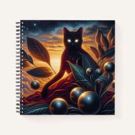 Andere Welt Katze aus Sternen: Surreales Kunstwerk Notizbuch