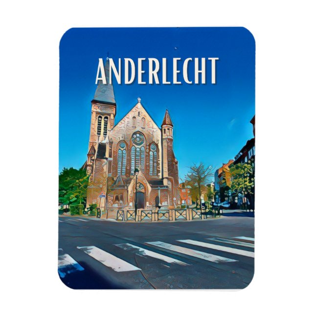 Anderlecht Belgien Foto Vintage Magnet (Vertikal)