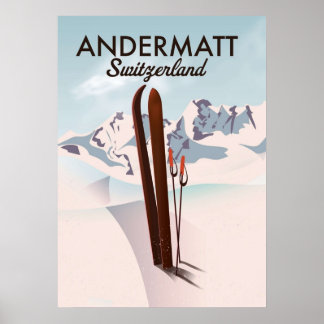 Andermatt Schweiz Ski Poster