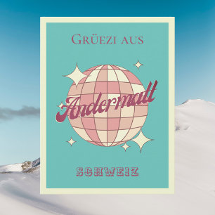 Andermatt Schweiz Ski Urlaub Vintage Postkarte