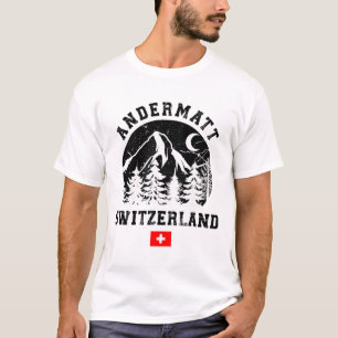 Andermatt Schweiz Skigebiet Alpen Skipass T-Shirt