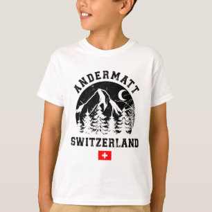 Andermatt Schweiz Skigebiet Alpen Skipass T-Shirt