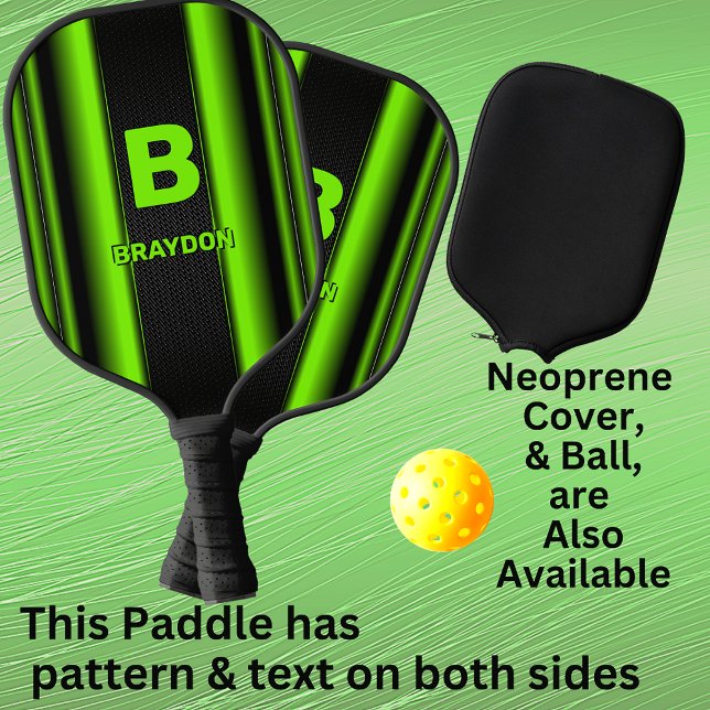 Ändern der anfänglichen grünen Streifen zum Namen  Pickleball Schläger (Von Creator hochgeladen)