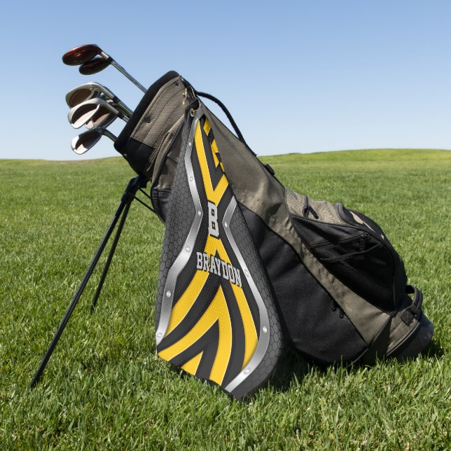 Ändern der anfänglichen schwarzen, gelben Silberpf Golfhandtuch (Gras)