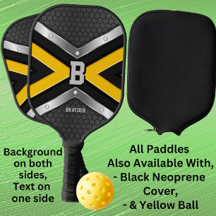 Ändern der anfänglichen schwarzen, gelben Silberpf Pickleball Schläger