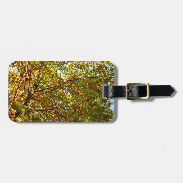 Ändern der Farbe von Ahornbaum Grün und Gold Gepäckanhänger (Vorderseite horizontal)