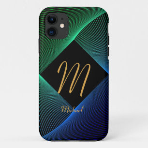 Ändern des anfänglichen geometrischen grünen blaue Case-Mate iPhone hülle
