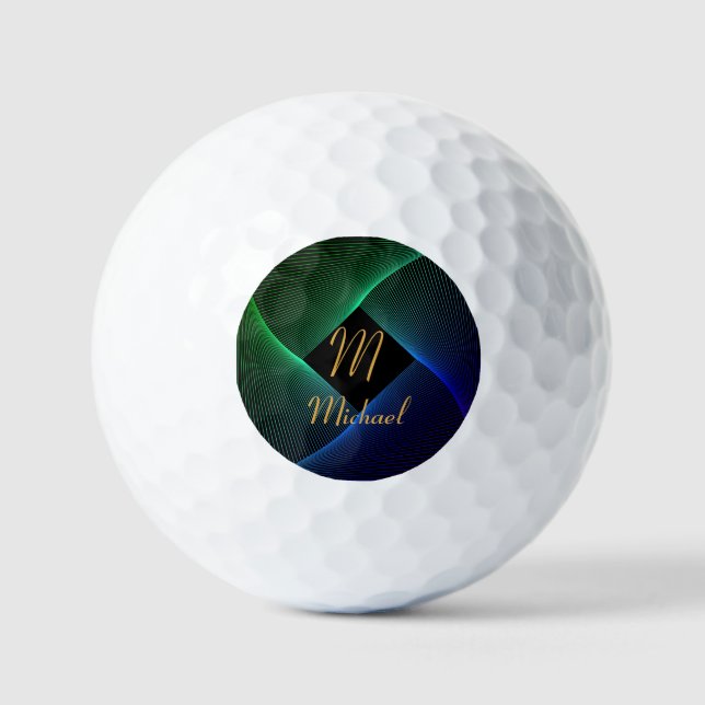 Ändern des anfänglichen geometrischen grünen blaue golfball (Vorderseite)