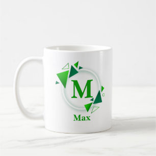 Ändern des anfänglichen grünen weißen Kreises M N Kaffeetasse