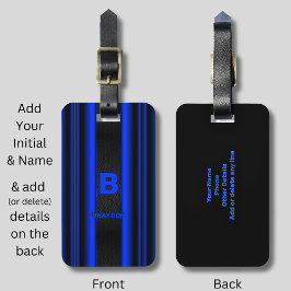 Ändern des Anfangsnamens Blau auf schwarzen Streif Gepäckanhänger