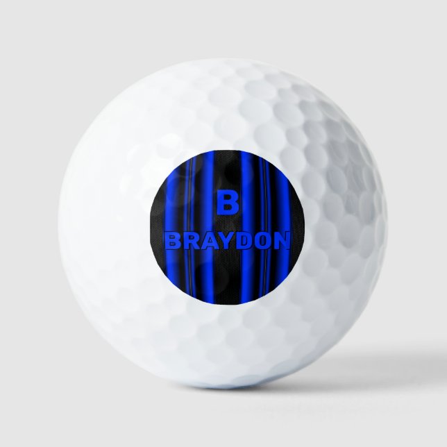 Ändern des Anfangsnamens Blau auf schwarzen Streif Golfball (Vorderseite)