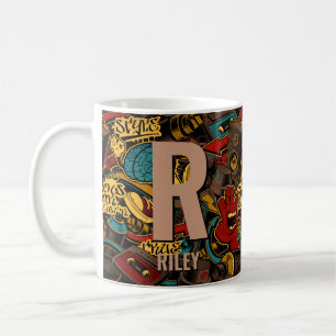 Ändern des Anfangsnamens O P Q R S T Graffiti Kaffeetasse