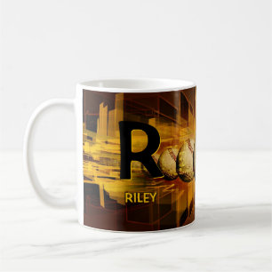 Ändern des Anfangsnamens O P Q R S    TBaseball Kaffeetasse