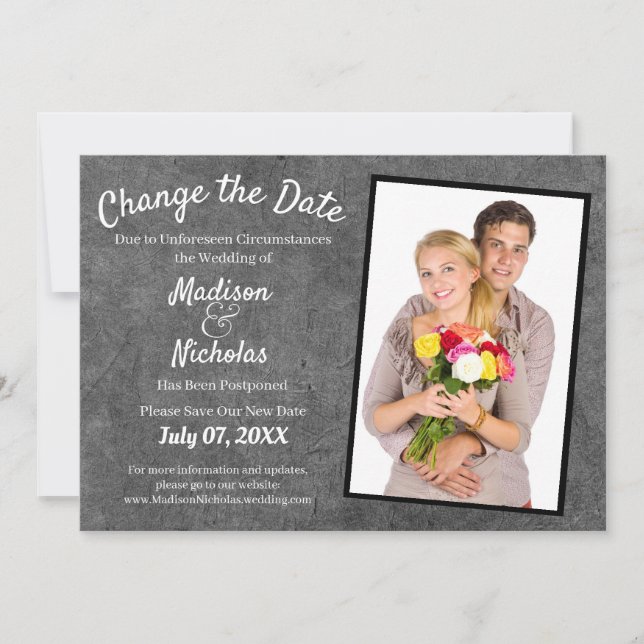 Ändern des Datums Hinzufügen von Foto Hochzeitsgra Save The Date (Vorderseite)