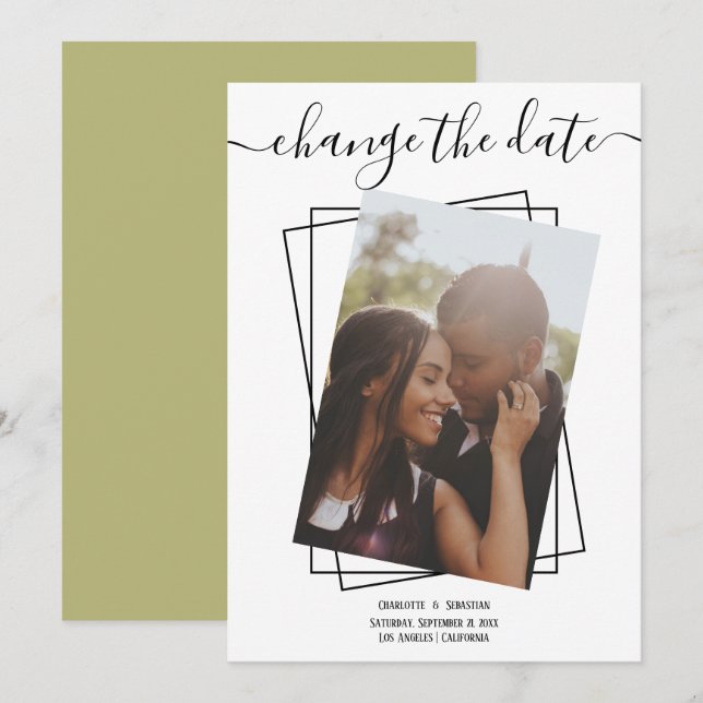Ändern des Datums, in dem das Foto Hochzeitskarte  Save The Date (Vorne/Hinten)