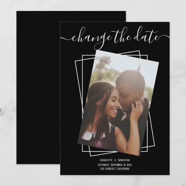 Ändern des Datums, in dem das Foto Hochzeitskarte  Save The Date (Vorne/Hinten)