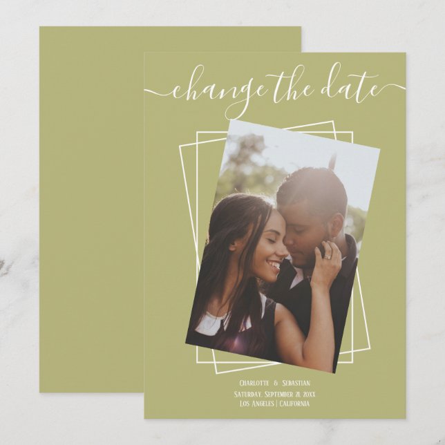 Ändern des Datums, in dem das Foto Hochzeitskarte  Save The Date (Vorne/Hinten)